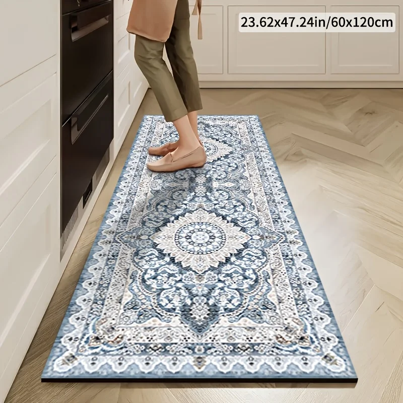 VIKAMA 1 PC Diatomite Kitchen Mat Long Strip Mat Minimalist Style Soft Rubber Pad Bathroom Carpet Entryway Doormat Laundry Room