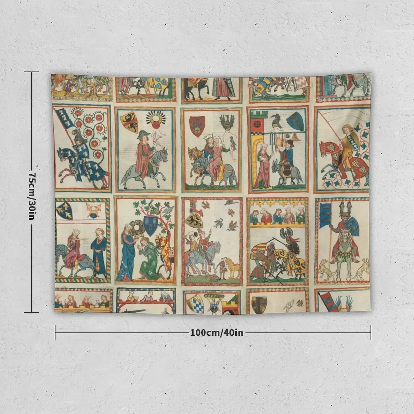 Codex Manesse Tapestry Carpet On The Wall Outdoor Decor For Bedroom Tapestry