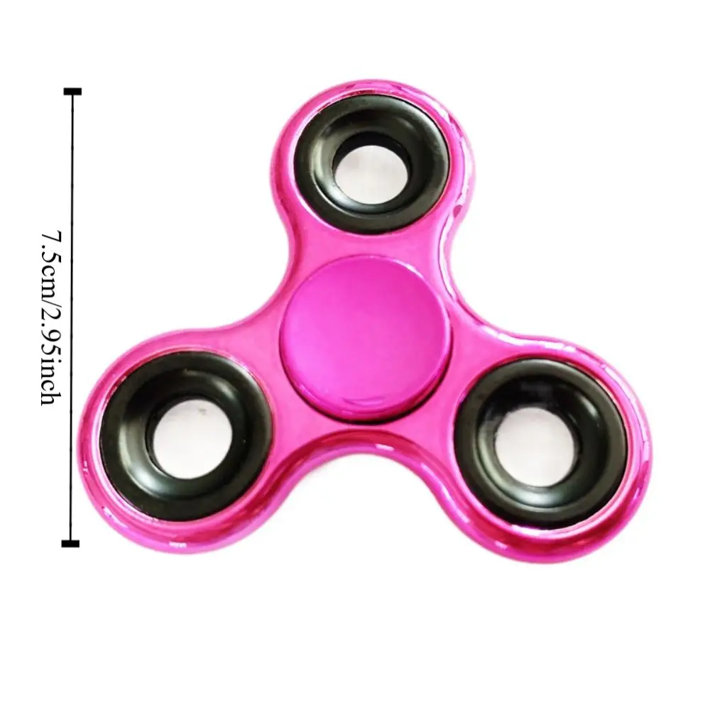 4 베어링 손가락 자이로 스코프 도금 세 손가락 핸드 스피너 Fidget 장난감 솔리드 컬러 손가락 끝 감압 장난감 학교