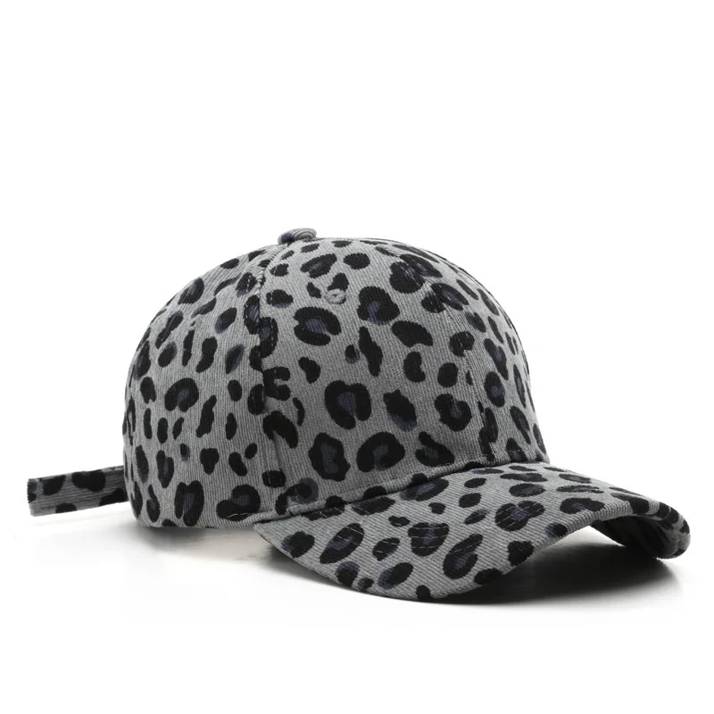 D&T 2022 New Fashion Women's Corduroy Mixed Color Leopard Print Adjustable Rest Simple Style Brand Outdoor Warm Baseball Cap