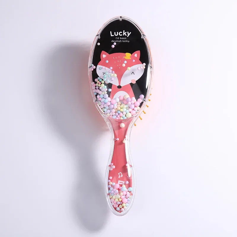 Cartoon Cute Animal Sequins Anti-static Hair Brush Massage Comb Shower Wet Detangle Hair Brush Salon Hair Styling Tools