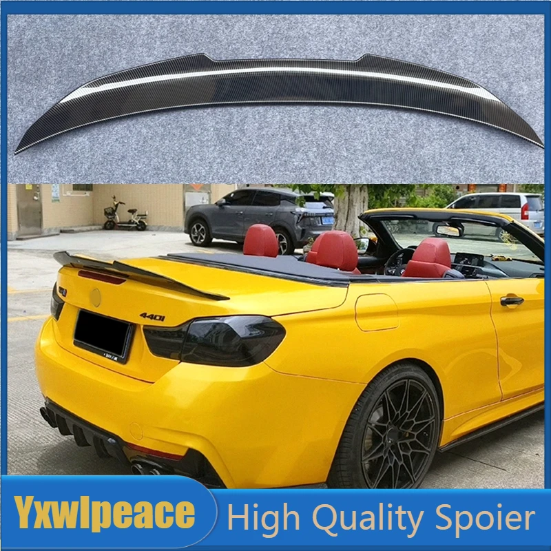 

For BMW F33 Convertible 4 Series 420i 428i 435i F83 M4 2014-2019 PSM Style ABS Plastic Rear Trunk Lip Spoiler Car Accessories