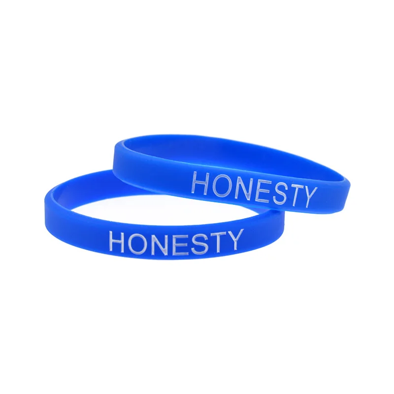 1 PC Inspirational Silicone Rubber Wristband Honesty Bravery Modesty Kindness Wisdom