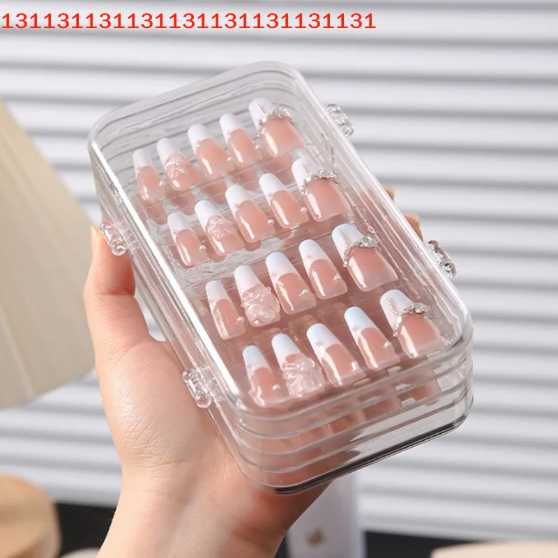 Three-Fold Press-On Nail Storage Boxes Transparent Plastic Nail Storage Box Press-On Nail Organizer For False Nails Display - view 5