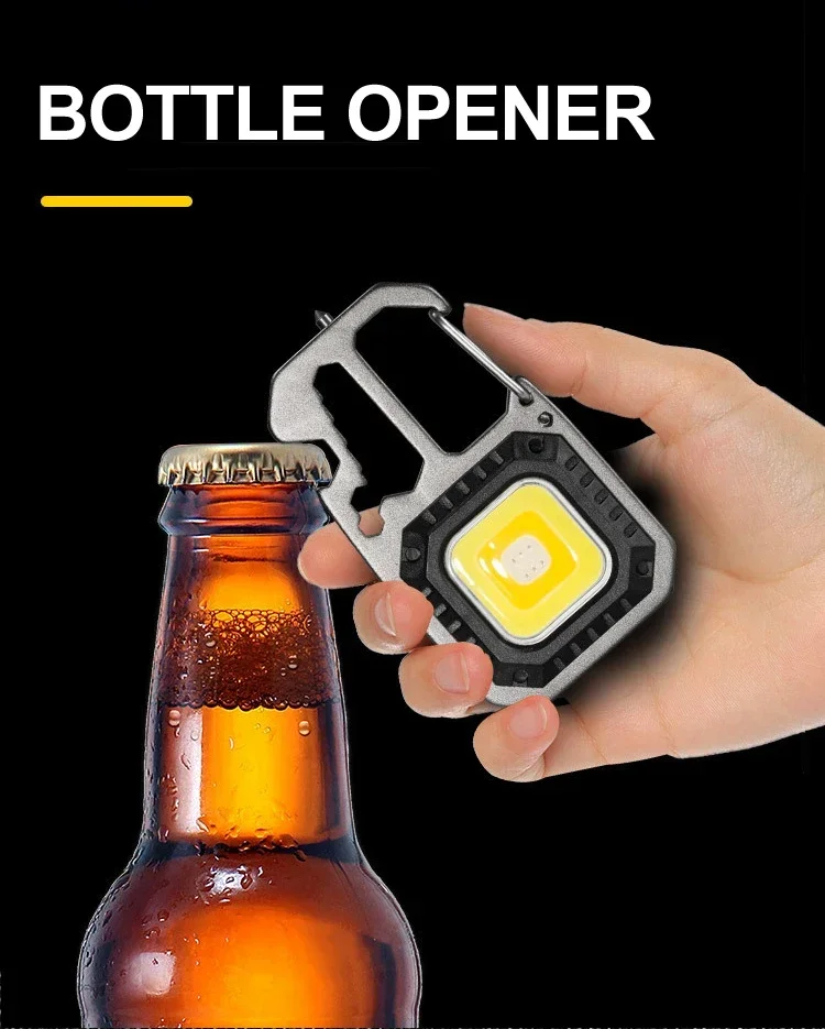 Mini COB LED Light Ultra Keychain Light Small Flashlight Work Light  Strong Light COB Ultra Light Portable Flashlight