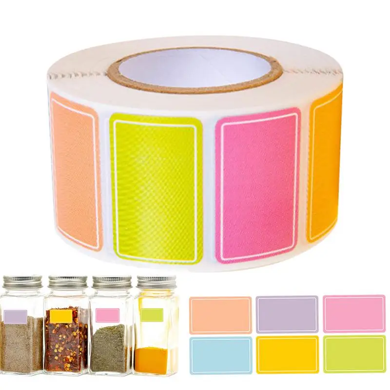 1roll Colorful Label Stickers Waterproof Self-Adhesive Logo Handwritten Name Name Stickers Index Stickers 500 Stickers