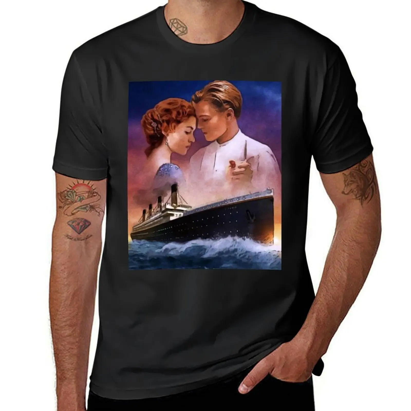 Titanic Movie Jack and Rose T-Shirt Short sleeve tee hippie clothes mens t shirt graphic