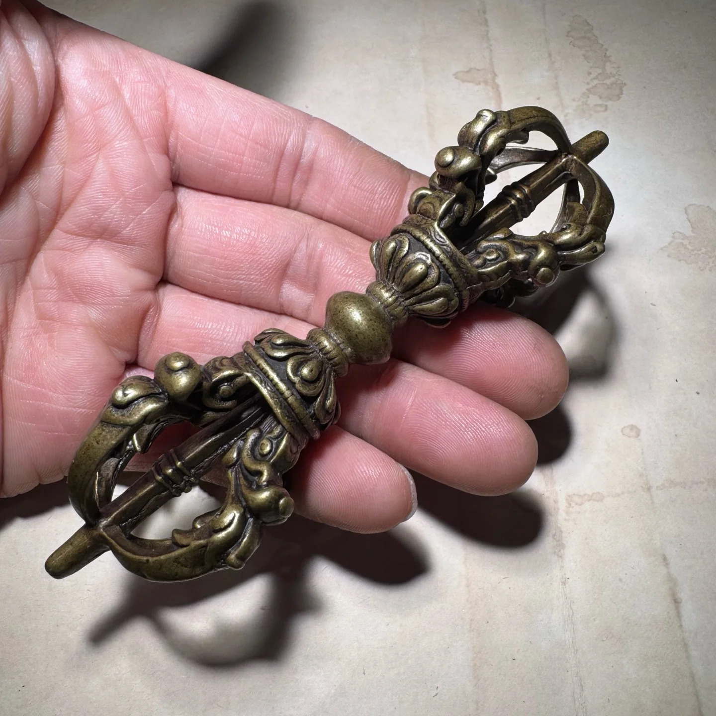 Brass Vajra Pendant Tibetan Style Necklace Keychain Bag Charm Bracelet Small Statue Perfect for Spiritual Decor and Unique Gifts