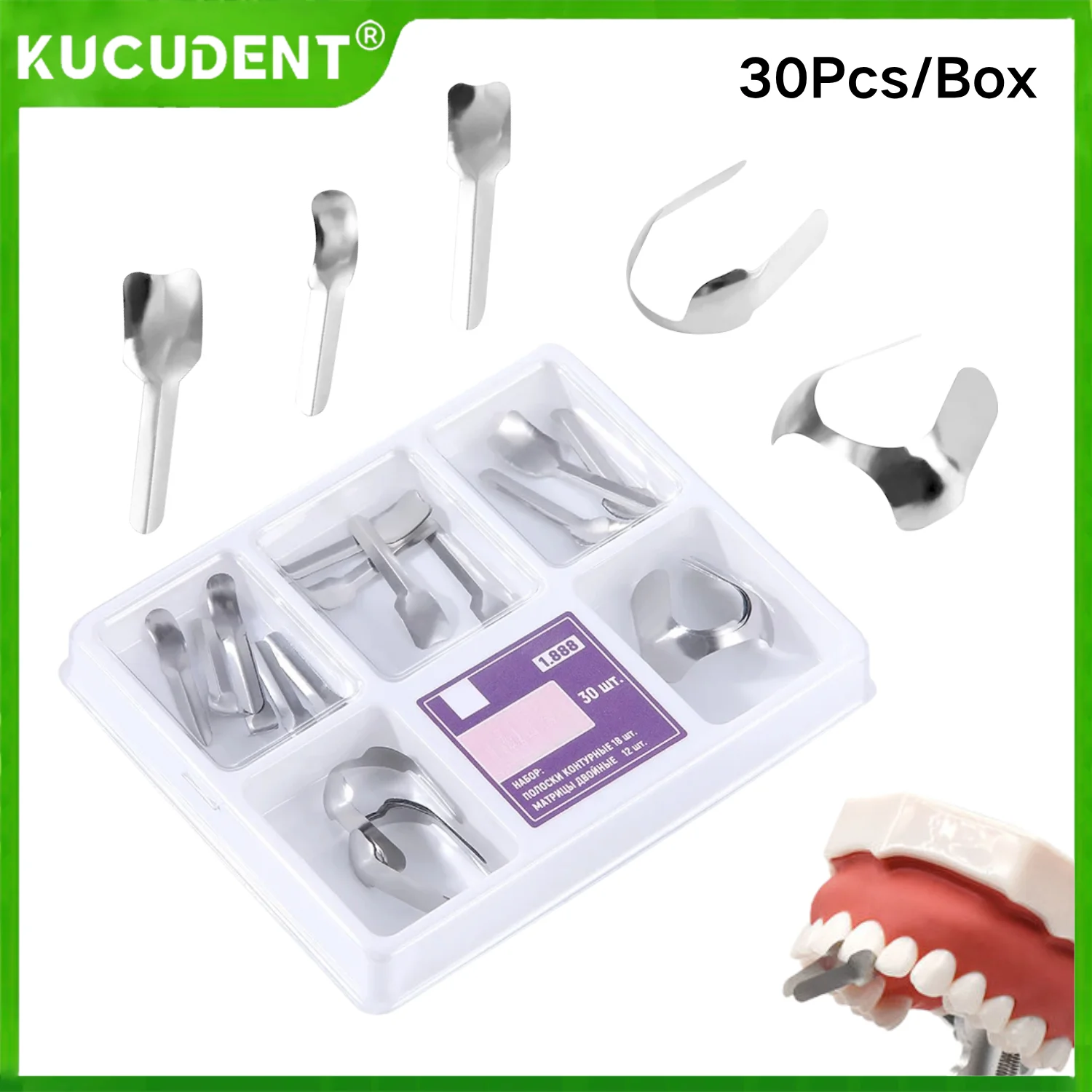 

30 шт. дополнительные передние полоски с проксирными зубами-двойные передние матрицы матричные системы для материалов для восстановления зубов