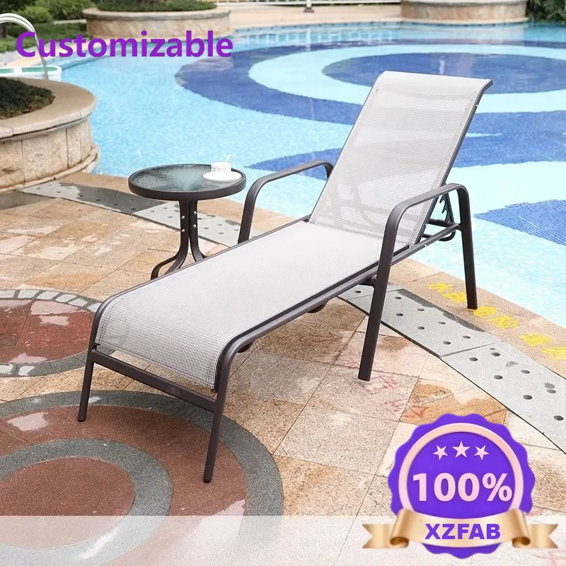 Factory Direct 2026 Top RatedOutdoor swimming pool lounger leisure beach lounger hotel outdoor folding bed lunch break nap chair