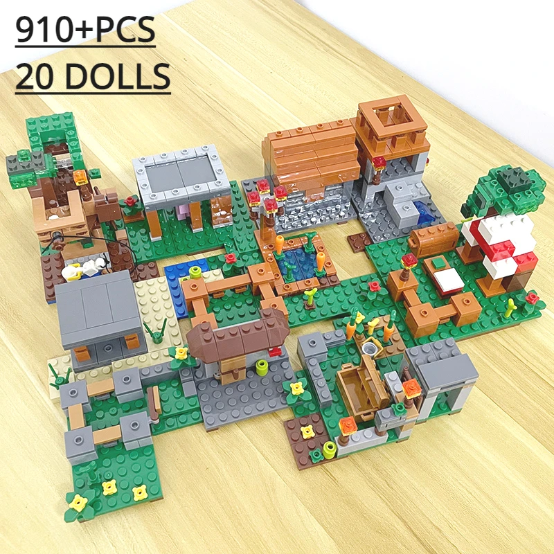 910+ PCS 3in1 DIY Free Combination Brick The Village Farm Building Blocks  Educational Toys Christmas Birthday Gift for Children