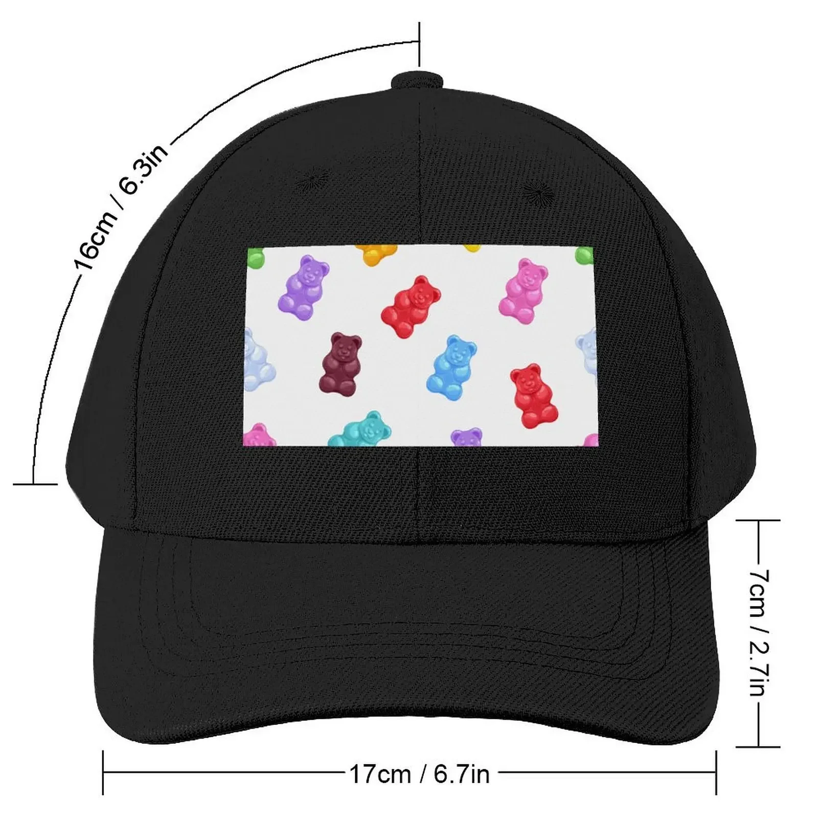 Rainbow Gummy Bears Candy Baseball Cap Wild Ball Hat Sports Cap Mens Hats Women's