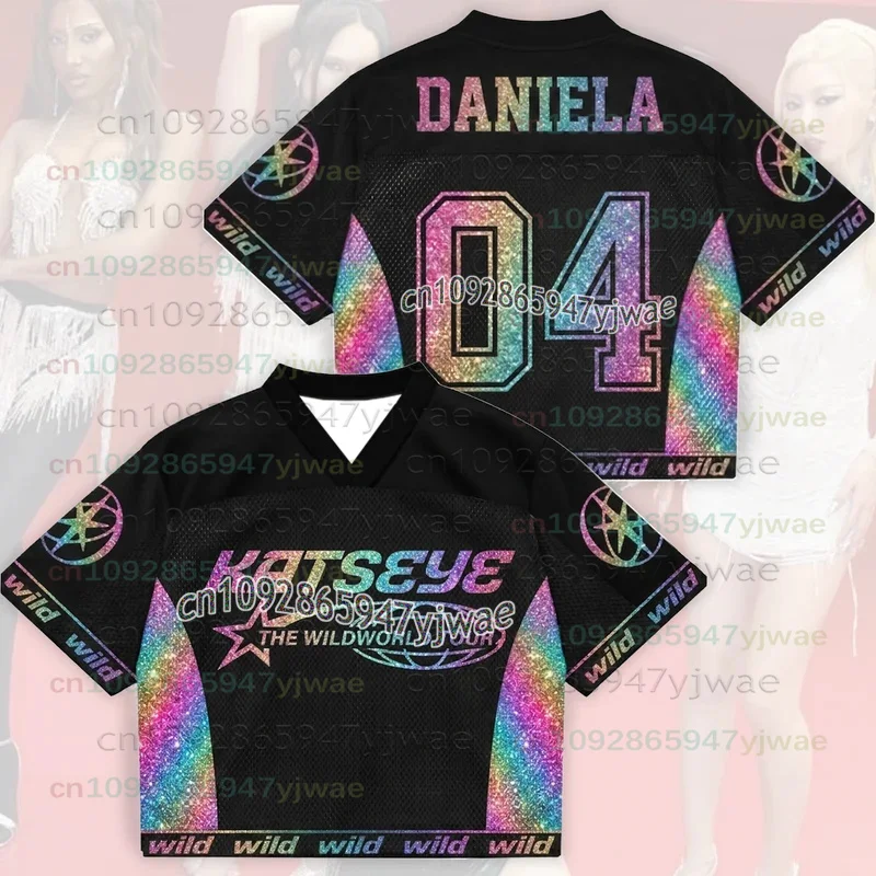 2026 Neues leuchtendes Katseye The Wildworld Tour Mesh-Jersey Geschenk für Eyekons Laser Dazzling Color Schwarzes T-Shirt für Männer und Frauen Fans-Oberteile – Detail 8