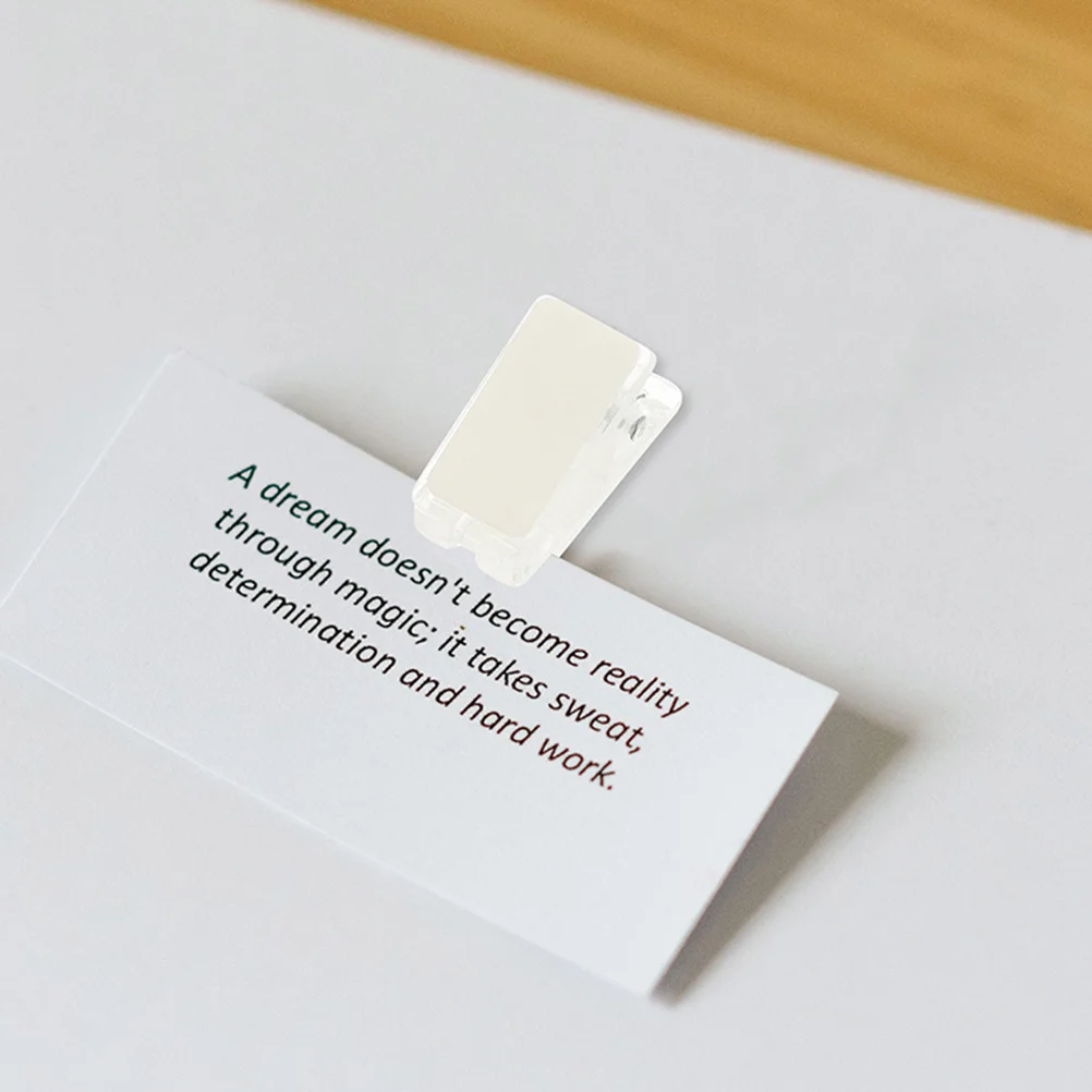 

25pcs Id Badge Clips Clear Plastic Spring Clips Self Adhesive Wall Mount For Cards Name Tags Photos Craft Office Organizer