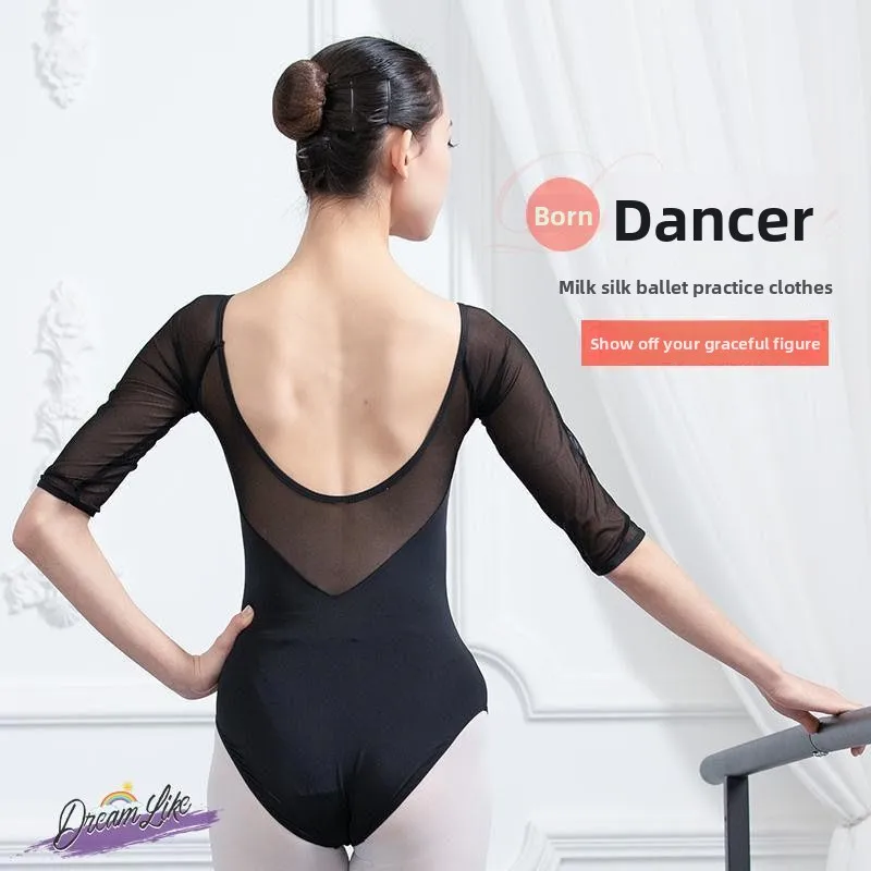 

Костюм для танцев и гимнастики Bal Dance: цельный комбинезон для взрослых, для балета, танцевальных экзаменов, из нейлонового волокна