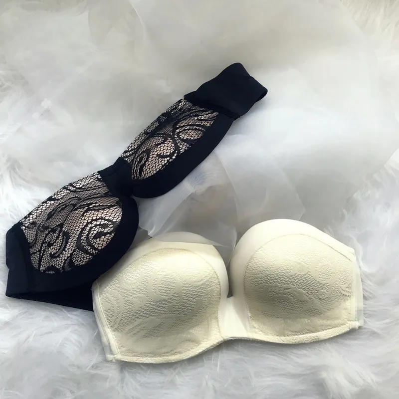 Non-slip Wire Free Strapless Invisible Lift Up Bra for Wedding Plus Size Lace Sexy Underwear Women 2024 Brassière Pour Femme