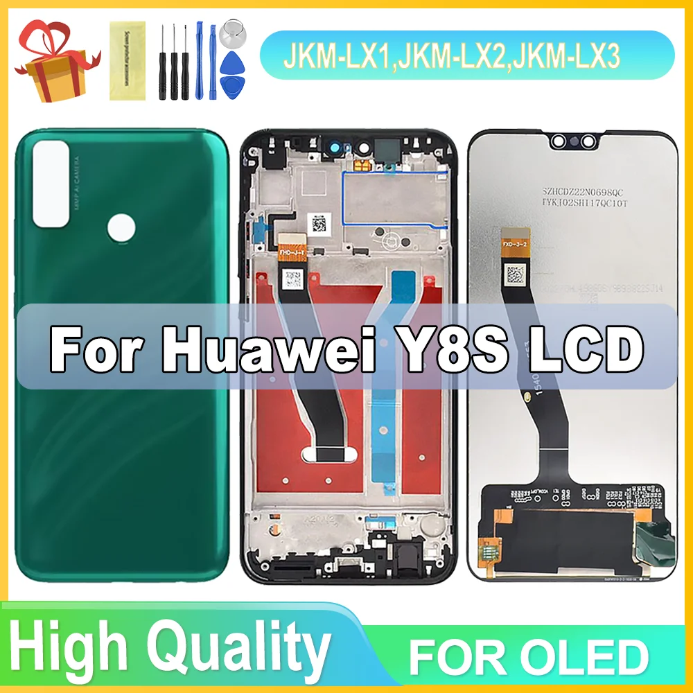 

OLED 100% Tested 6.5'' For HUAWEI Y8S LCD JKM-LX1 JKM-LX2 JKM-LX3 Display Touch Digitizer For HUAWEI Y8S Screen With Frame