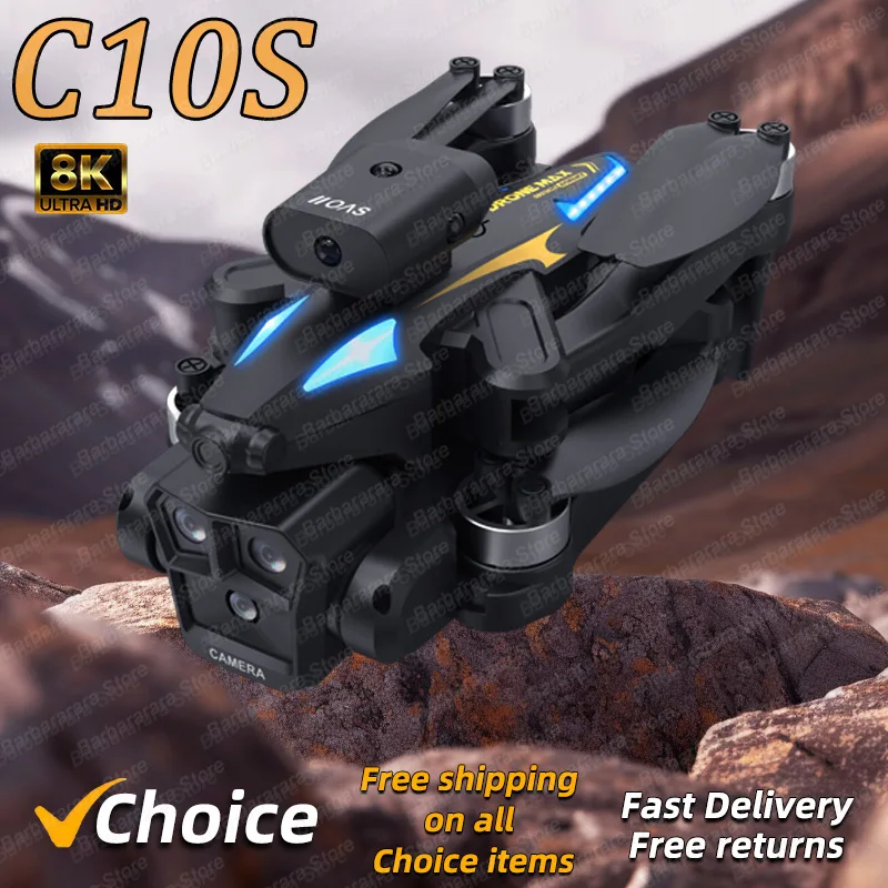 

C10S Max Remote Control Drone HD 8K Obstacle Avoidance Foldable Quadcopter Toys Optical Flow Positioning Gesture Photography