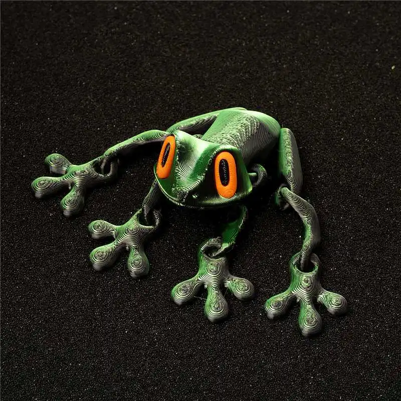 3D-geprinte magnetische gelede kikker fidget speelgoed schattig flexi diermodel koelkastmagneet stressverlichting zintuiglijke geschenk desktop decor