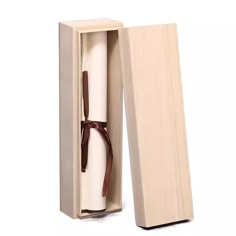 

Handcrafted Wooden Storage Box - Elegant Traditional Box for Framed Art & Calligraphy Scrolls For Storage & Gift