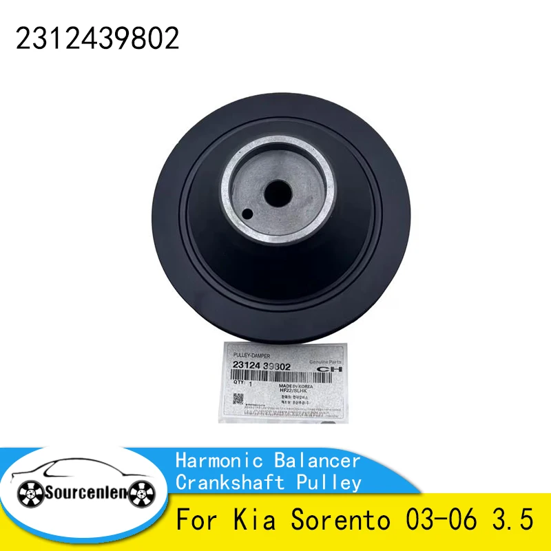 

New Harmonic Balancer Crankshaft Pulley 2312439802 23124-39802 For Kia Sorento 03-06 3.5