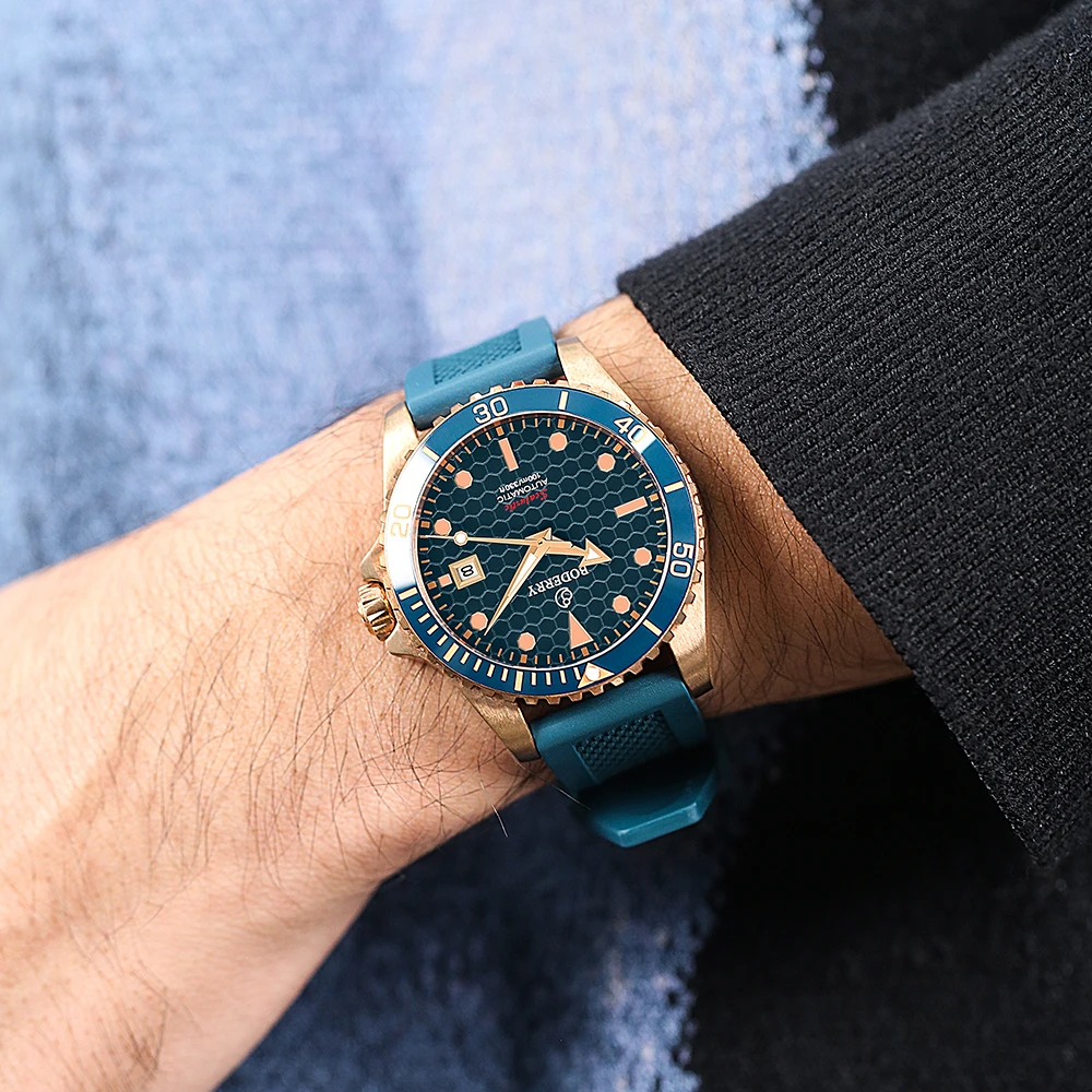 Orologio Automatico Da Uomo BODERRY In Bronzo CuSn8, Vetro Zaffiro, Lunetta In Ceramica, Impermeabile 100m