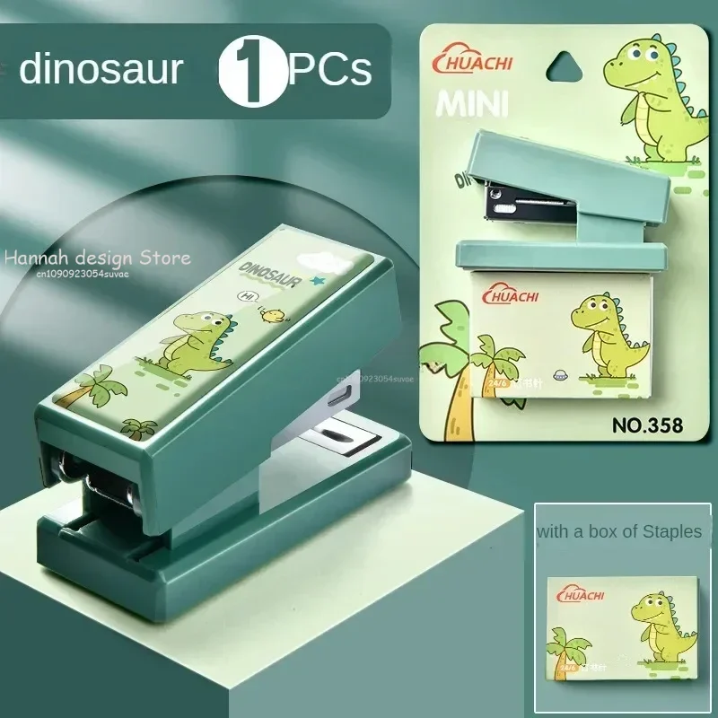 Mini grapadora Kawaii con grapas de 400 Uds., grapadora pequeña y bonita de dibujos animados, grapadora portátil con grapas, suministros para estudiantes, accesorios de oficina