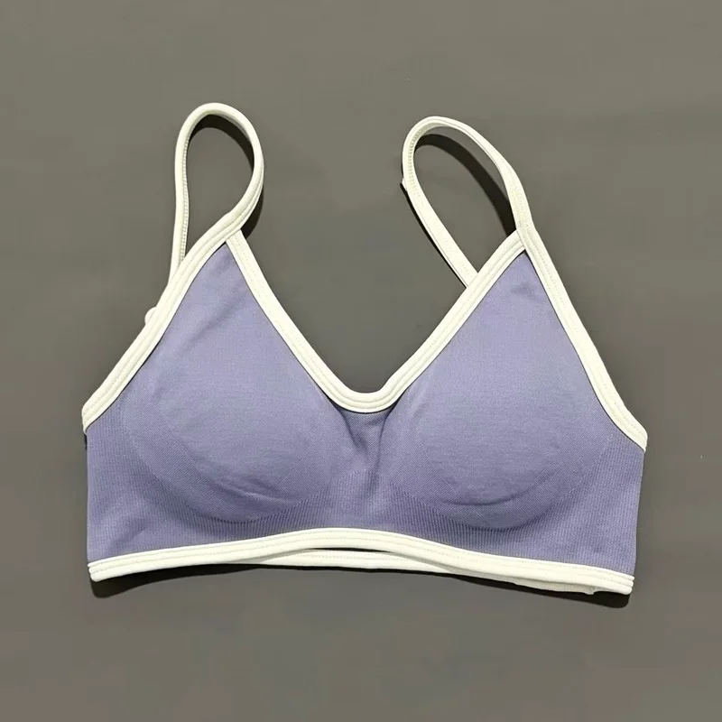 HISTELLO Sport-Bh Frauen Sexy Gestrickte Unterwäsche Kontrast Bh Top Nahtlose Yoga Kleidung Laufsport Workout Gym Bhs