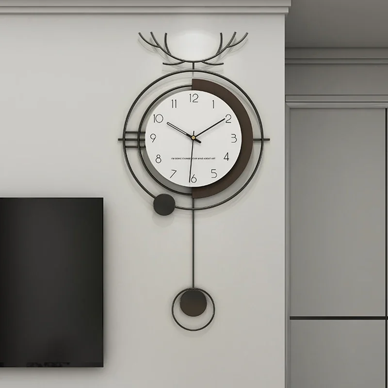 

European Metal Wall Clock Minimalist Silent Living Room Wall Clock Creative Design Relogio De Parede Digital Room Decor