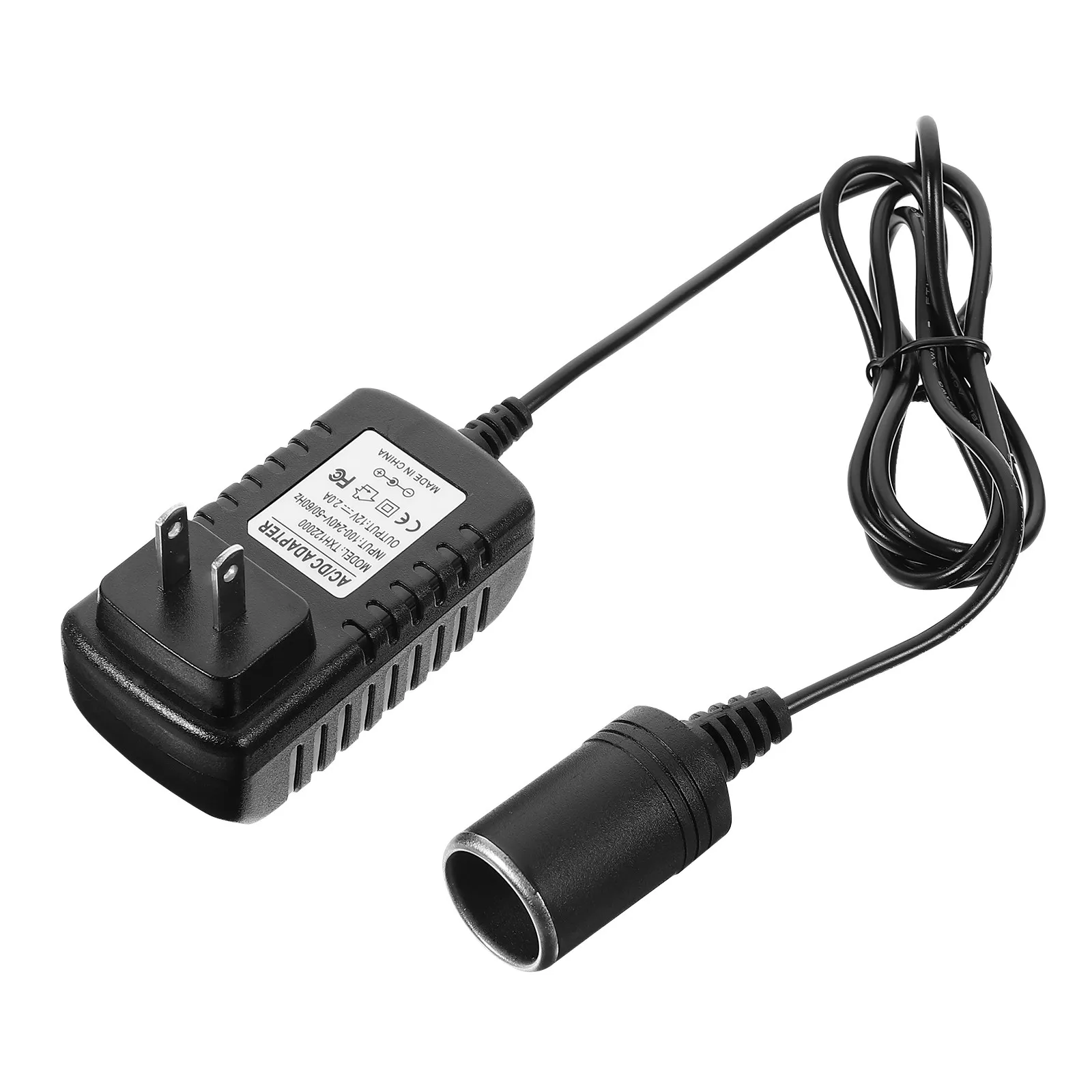 Car Power Converter 100-240V to 12V Socket Adapter Us Plug Overload Protection Vehicle Power Inverter for Refrigerator Vacuum
