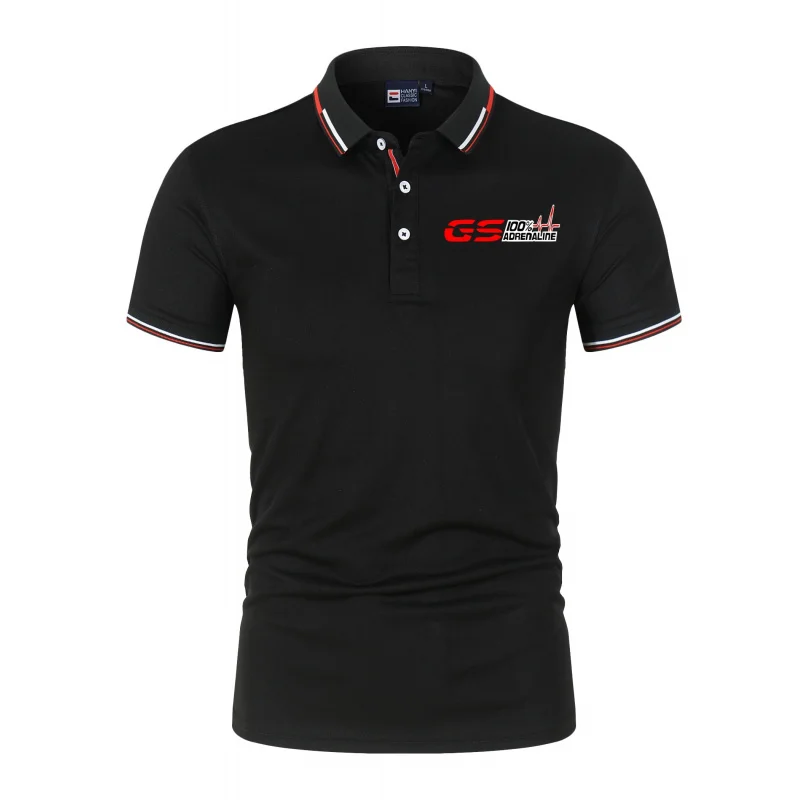 Men's Casual High-Quality Summer Short Sleeve T-Shirt '100% Adrenaline' GS Helicopter Logo Fashion Basic Mal T-Shirt