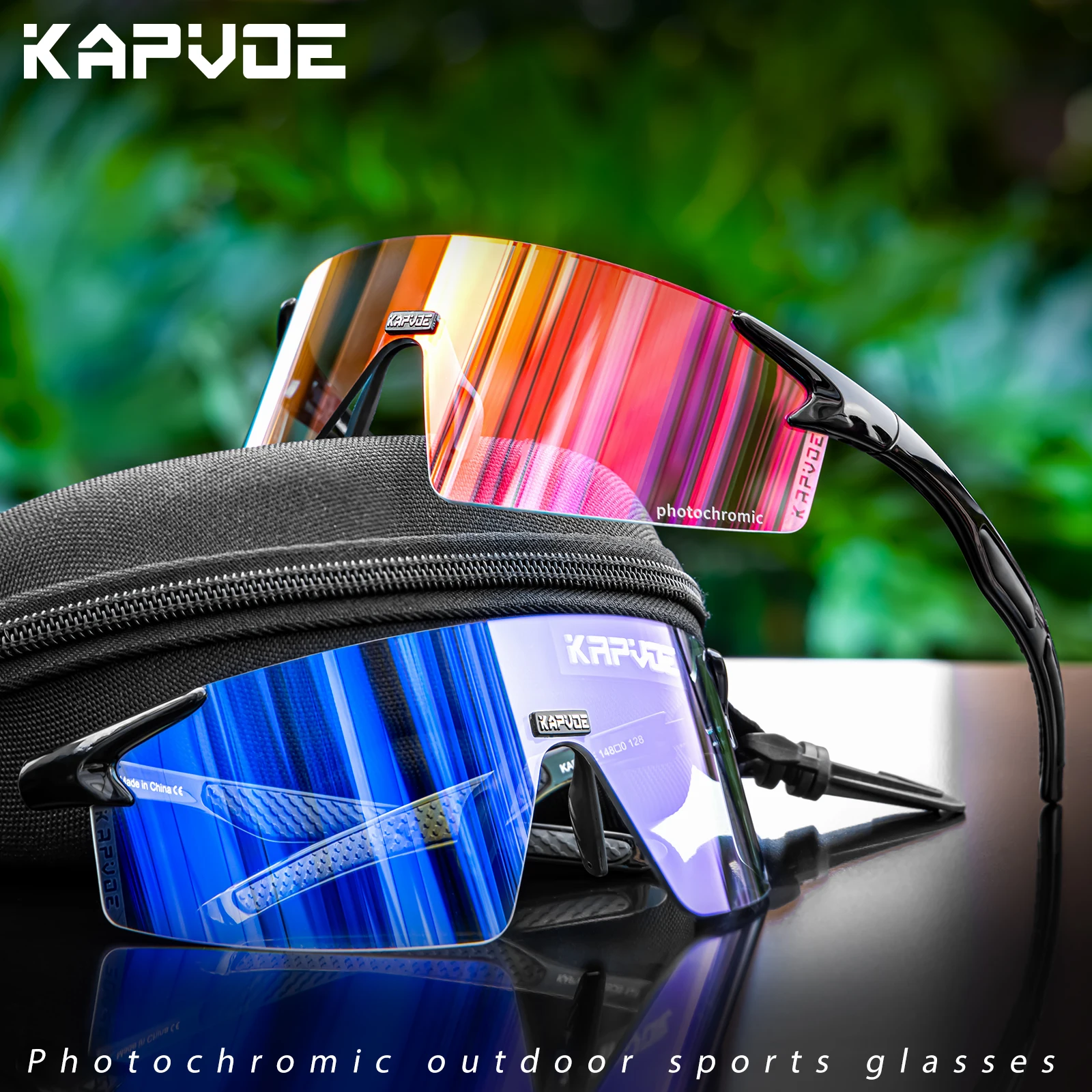 

Солнцезащитные очки Kapvoe мужские фотохромные, без оправы, цветные, UV400, для езды на велосипеде, спорта на открытом воздухе