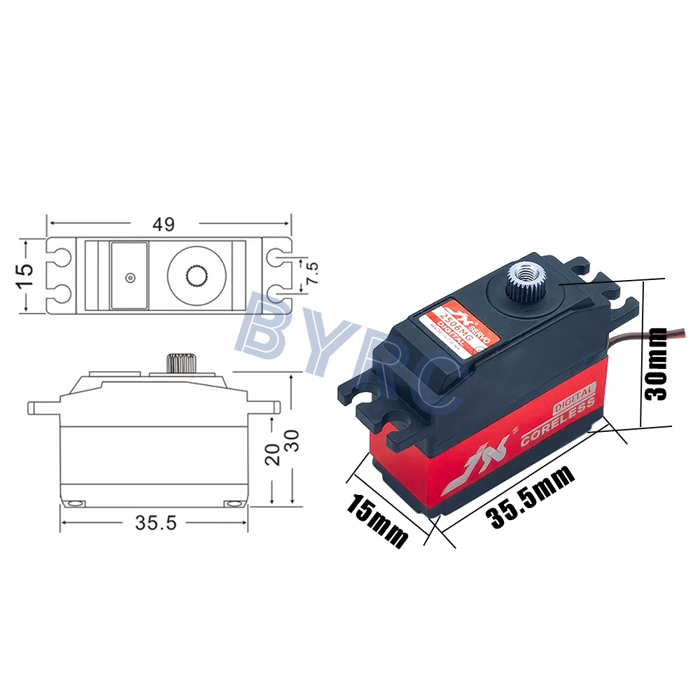 JX Servo PDI-2506MG 25g Metal Gear Digital Coreless Servo Motor for RC Car RC 450 500 Helicopter Fixed-wing Airplane