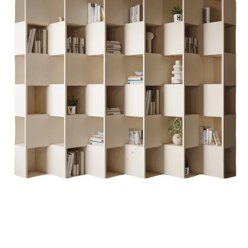 Creative art bookshelf, solid wood shelf, home floor-to-ceiling bookcase