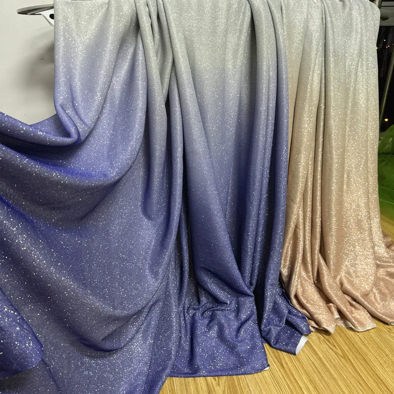الأزرق الملكي التدرج الفضة بريق البريق تمتد النسيج مصمم مساء اللباس المواد لامعة خلفية النسيج حزب ثوب #5