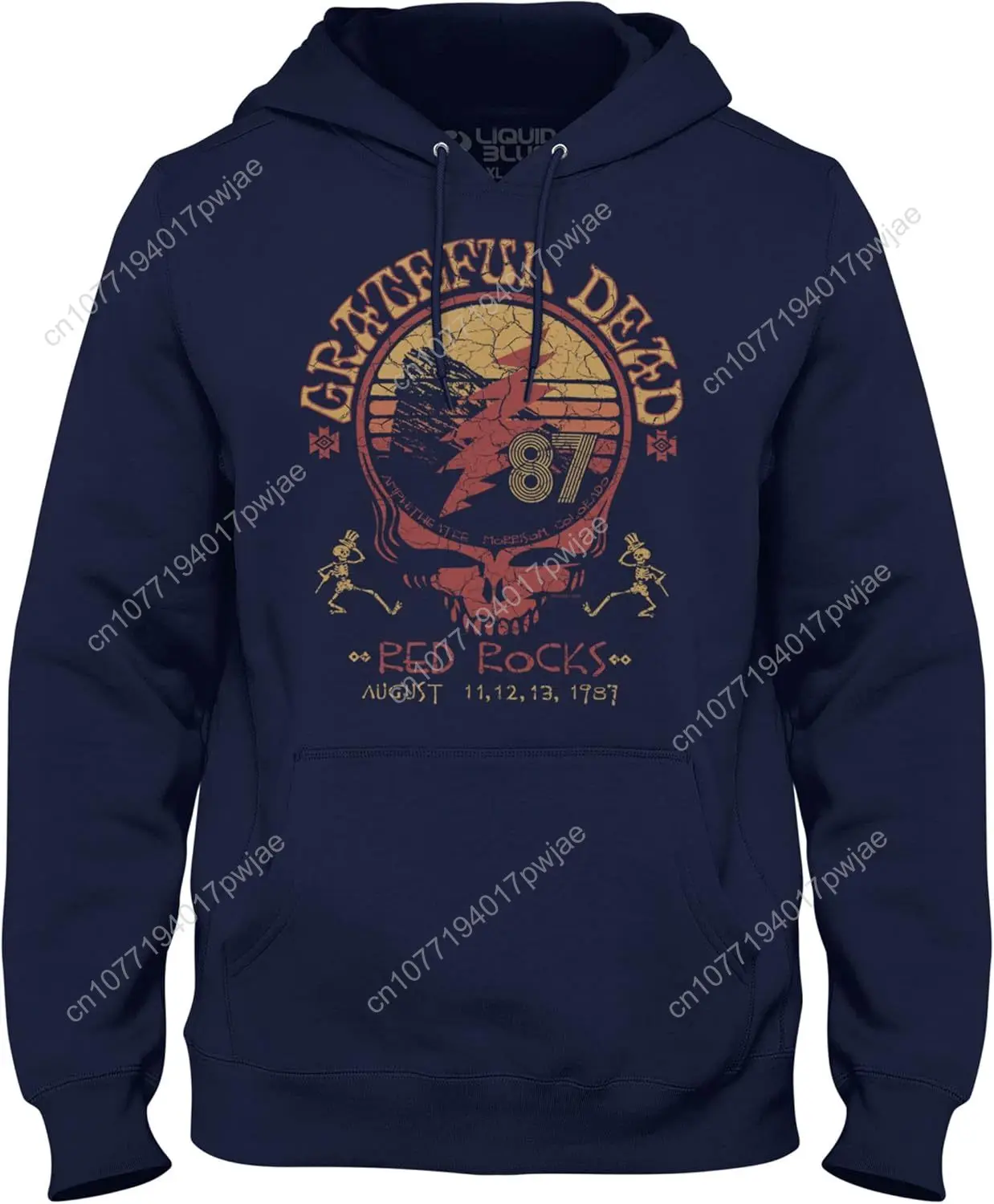 

Liquid Blue mens The Grateful Dead Red Rocks 1987 Hoodie Pullover Sweatshirt