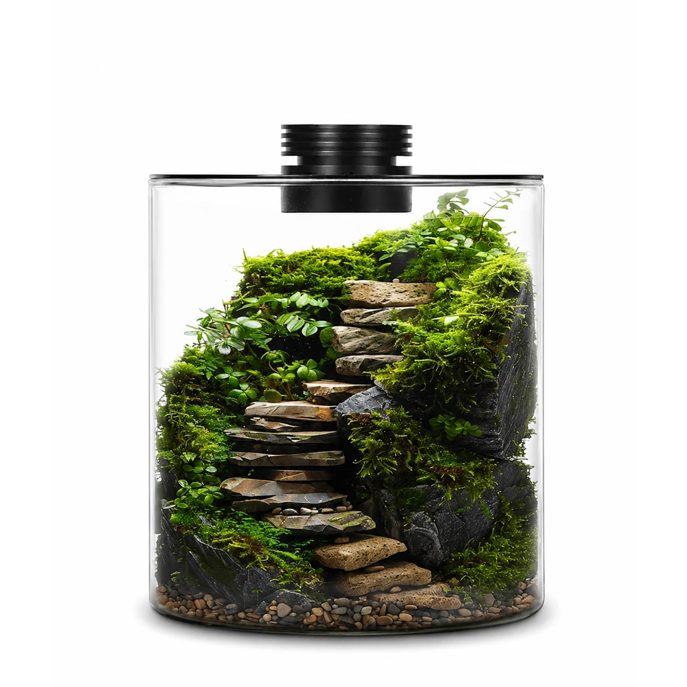 Desktop Glass Plant Terrarium with Grow Light Planter for Succulent Moss Miniature Gardening Landscape, Fish Tank Indoor Plant