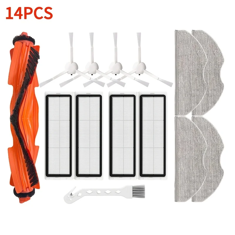 [14-Piece Set] Replacement Accessories Kit Compatible For Xiaomi S40/OV81 Robotic Vacuum Cleaner