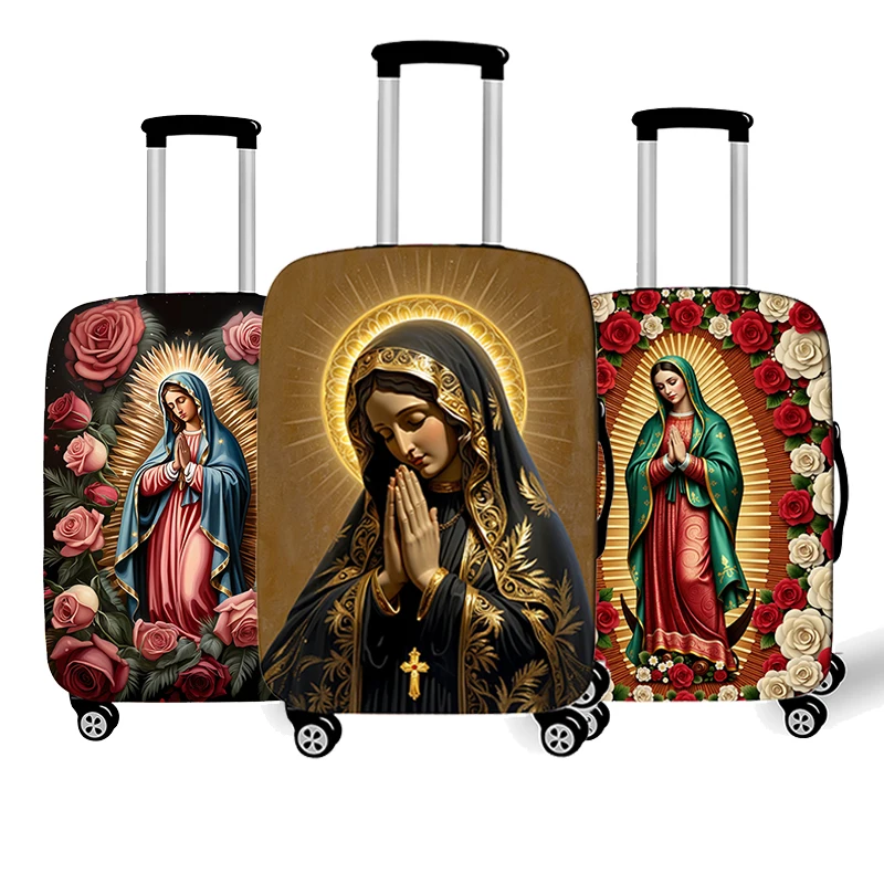 Holy Virgin Mary Print Luggage Cover 18-32 Size Lady of Guadalupe Protective Covers Elastic Trolley Travel Case Covers Gift