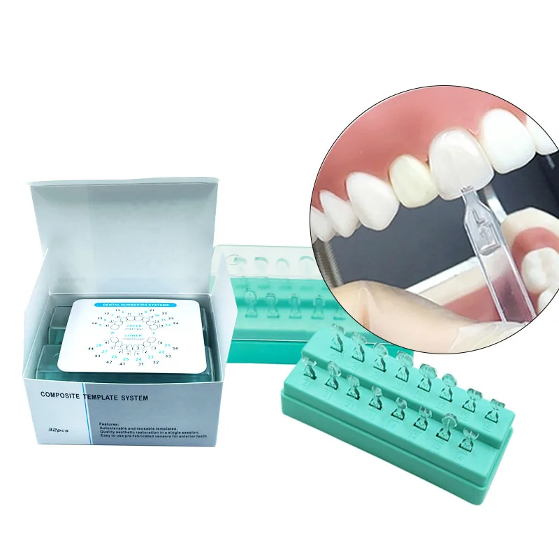 

32Pcs Dental Veneers Mould Kit Composite Resin Mold Porcelain Teeth Veneer Aesthetic Composite Anterior Tooth Whitening Tool