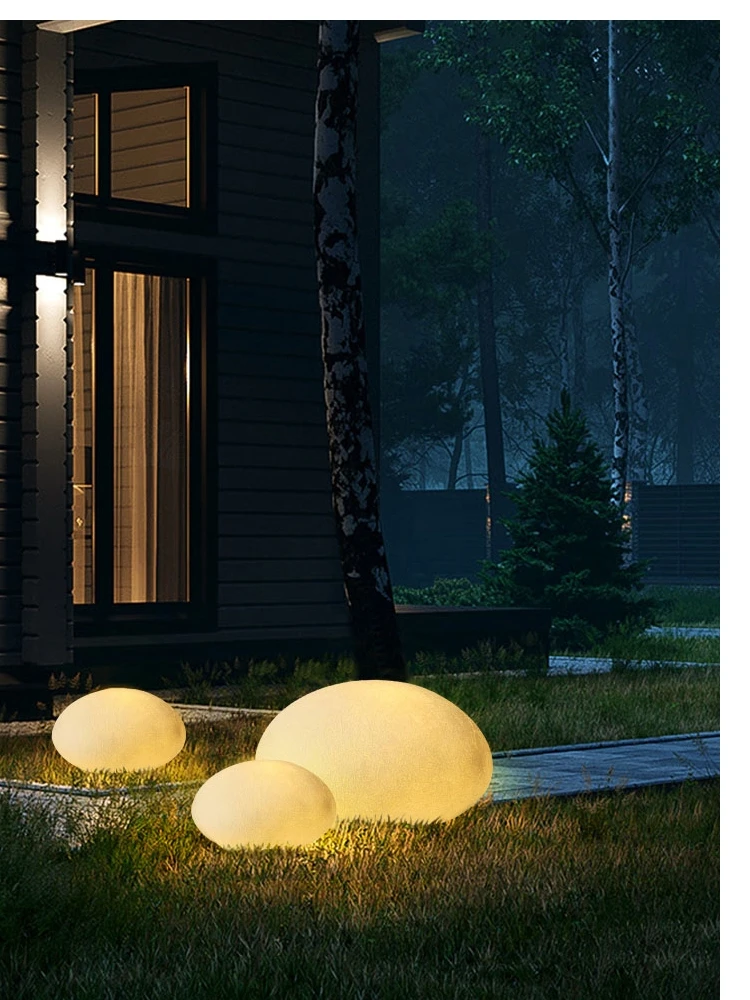 

Outdoor lawn lamp waterproof creative luminous stone lamp cobblestone lamp decorative courtyard landscape lamp