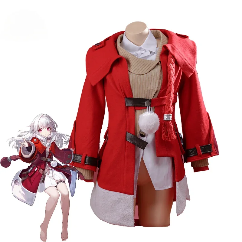 

Clara Cosplay Costume Game Honkai Star Rail Cute Red Women Suit Halloween Carnival Party Rabbit Uniform