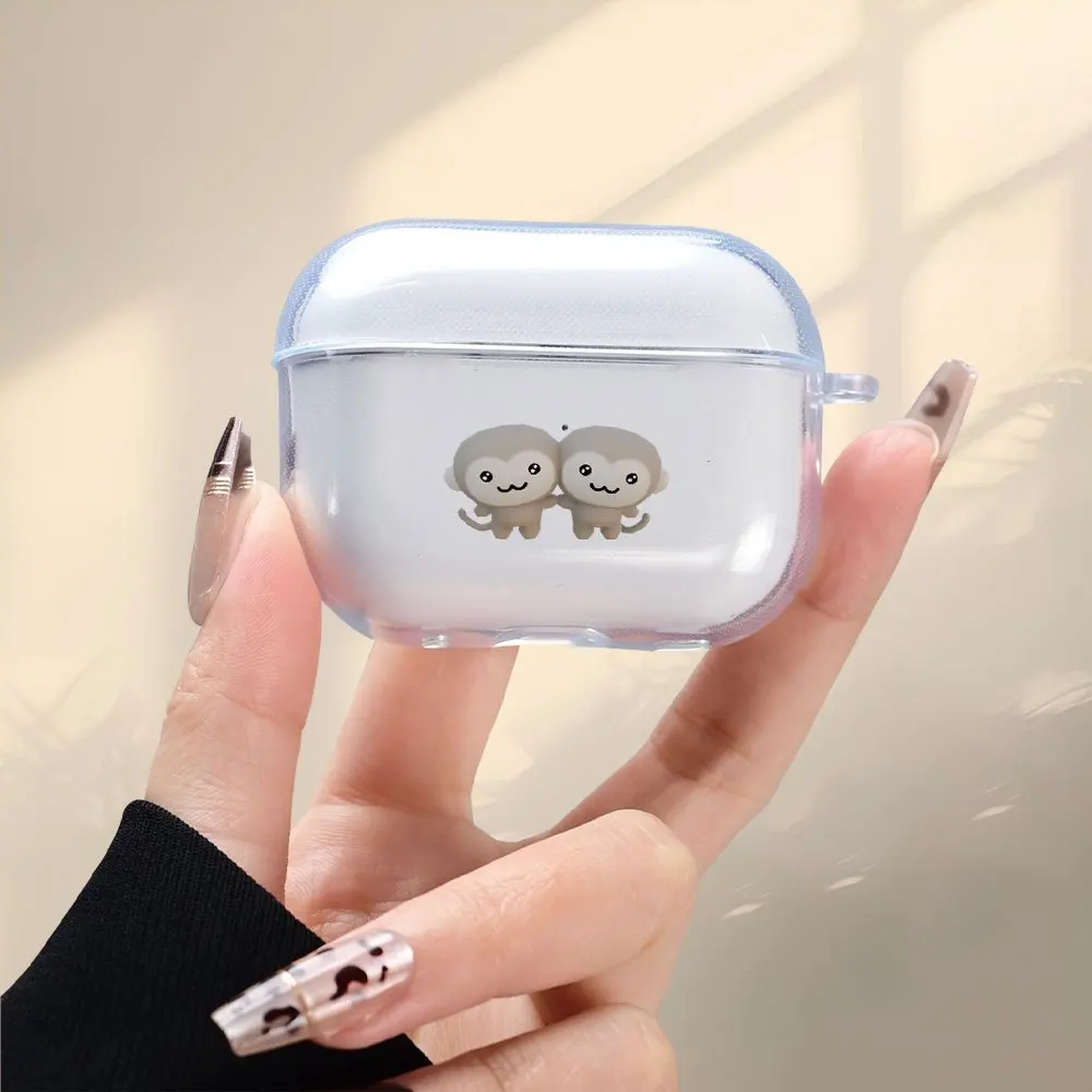 

Cartoon Style Transparent Earphone Protective Cover, Suitable for AirPods 1 2 3 4 Pro 2 Pro3 Protective Earphone Case
