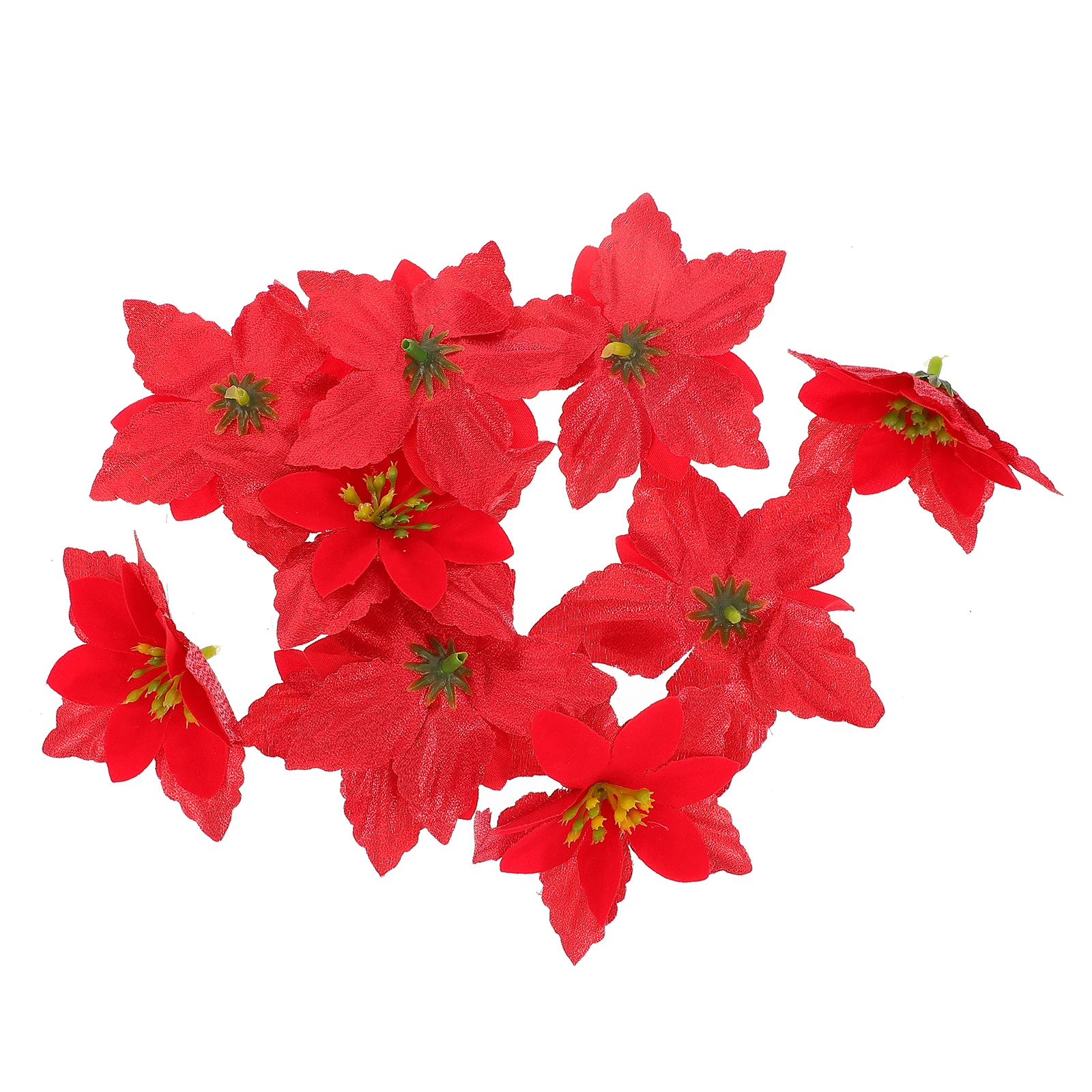 

10 Pcs Artificial Christmas Flowers Decorative Silk naments for Party Wedding Xmas Tree Simulation Flower Accessories
