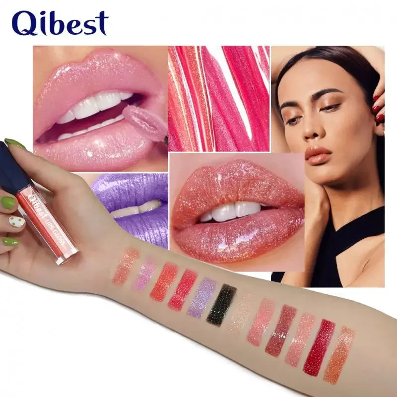 

Heallor QIBest 12 Colors Lipstick Shimmer Shiny Glitter Lipgloss Lasting Metal Mirror Lipstick Batom Lip Tint Makeup Maquiagem T