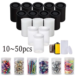 50~10Pcs Plastic Empty Film Canister Camera Reel Container Storage Case Can For Accessories Art Beads Coinning Pill Fishing Bait