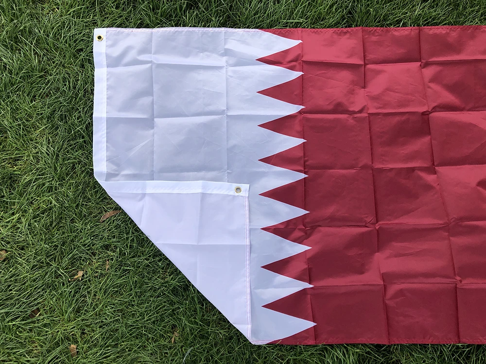 SKY F LAG free shipping Qatar flag 90X150cm polyester hanging Qatari Flag indoor outdoor home Decoration