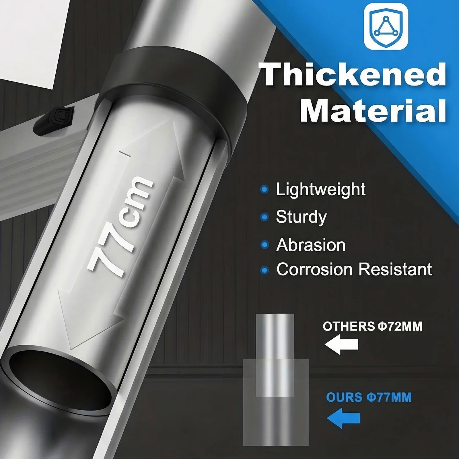 Escalera Extensible de 2.6M-5M de Acero Inoxidable, Resistente y Estable, con Pies Antideslizantes para Ático, Uso en Exteriores, EN131, Capacidad de Carga de 150KG