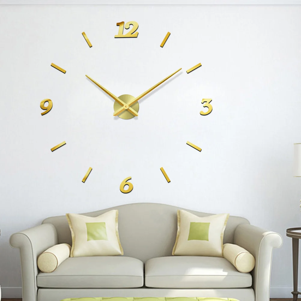 

Oversized Number Wall Decorative Acrylic Hanging Clock DIY Home Decor Metal Clock Room Decoration without