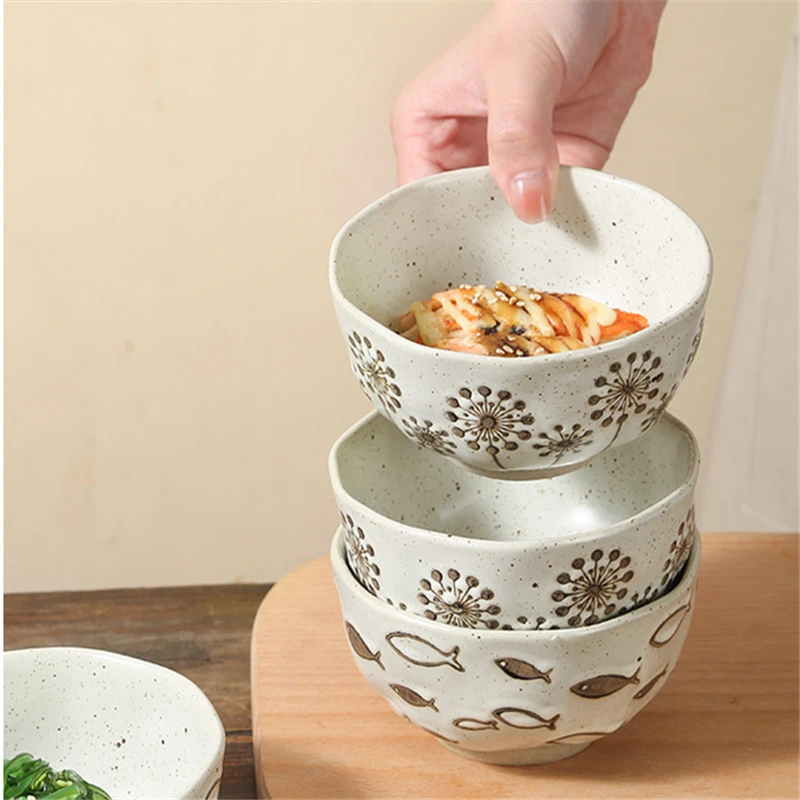 

Hand-painted Ceramic Bowl Lunch Rice Soup Fruit Dishes for Presentation Porcelain Japanese Tablware Dinner Bowls Housewares